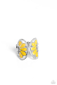 Concaved Catwalk - Yellow and Silver Ring- Paparazzi Accessories