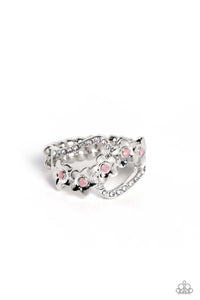 Captivating Corsage - Pink and Silver Ring- Paparazzi Accessories