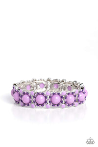 Pop Art Party - Purple and Silver Bracelet- Paparazzi Accessories