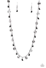 Load image into Gallery viewer, Sand Dollar Sass - Black and Silver Necklace- Paparazzi Accessories