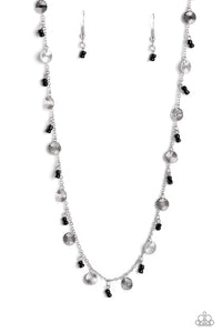 Sand Dollar Sass - Black and Silver Necklace- Paparazzi Accessories