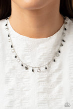 Load image into Gallery viewer, Sand Dollar Sass - Black and Silver Necklace- Paparazzi Accessories