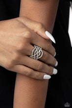 Load image into Gallery viewer, Interlocked Impression - White and Silver Ring- Paparazzi Accessories