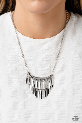 Cue the Chandelier - Silver Necklace- Paparazzi Accessories