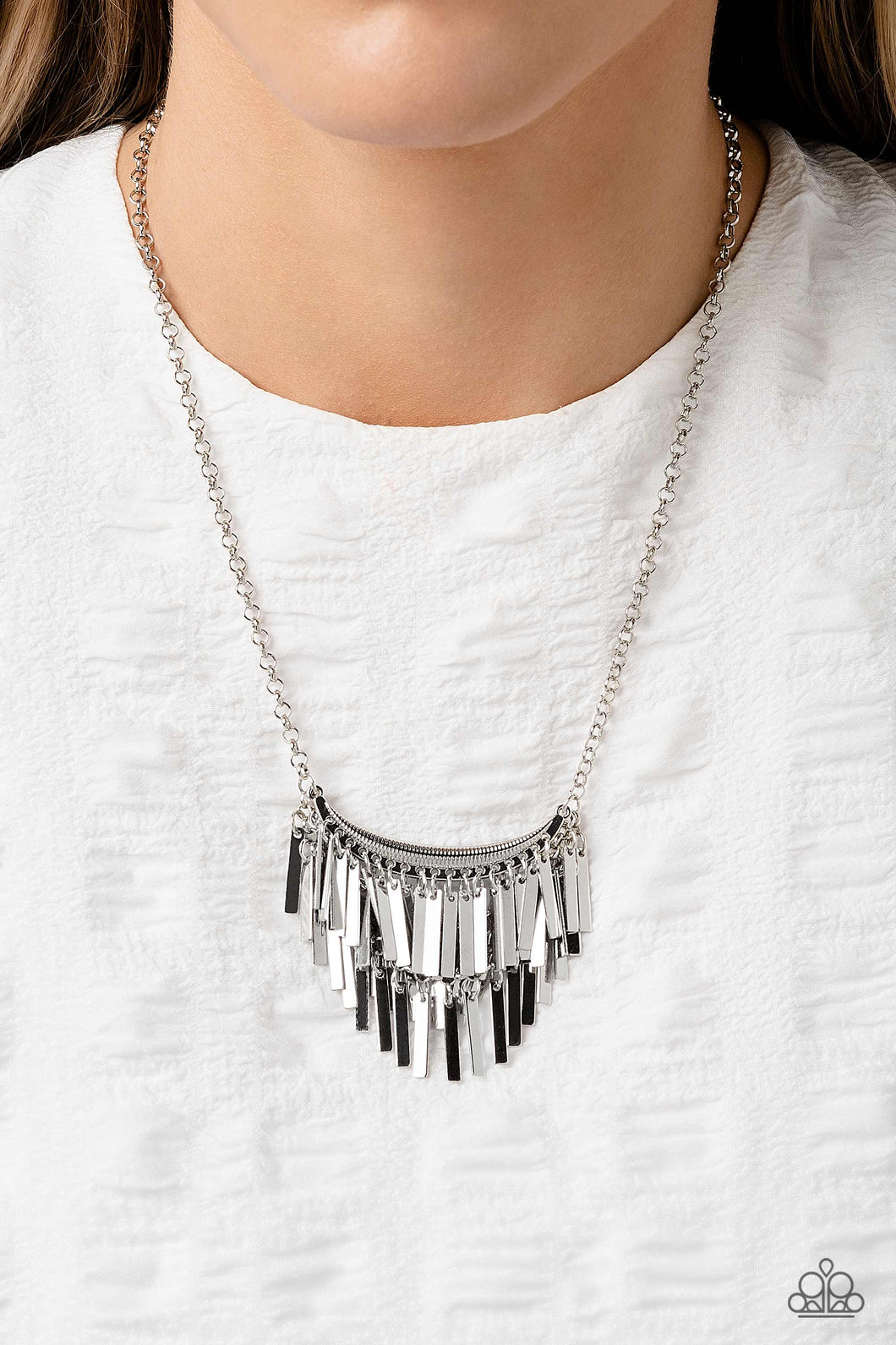 Cue the Chandelier - Silver Necklace- Paparazzi Accessories