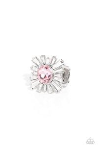 Starburst Season - Pink and Silver Ring- Paparazzi Accessories