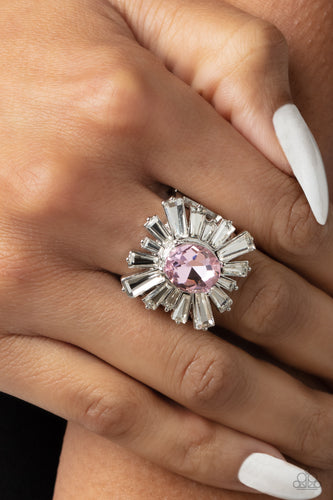 Starburst Season - Pink and Silver Ring- Paparazzi Accessories