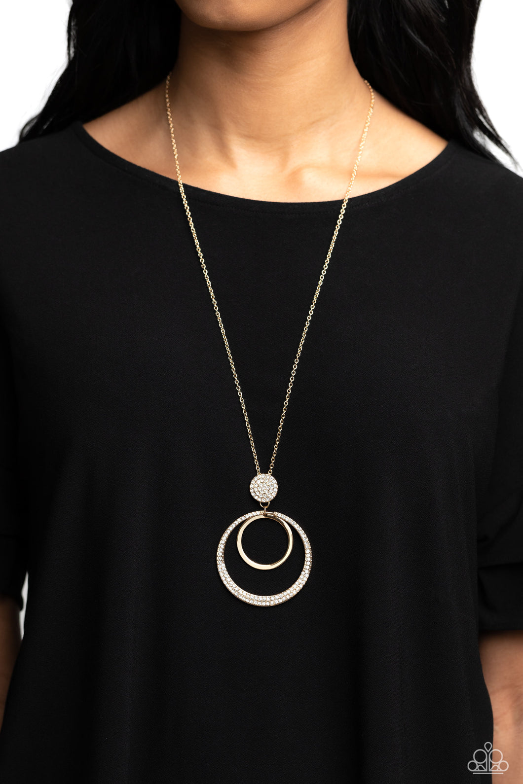 Spanish Sizzle - White and Gold Necklace- Paparazzi Accessories