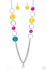 Beach Hub - Multicolored Silver Lanyard- Paparazzi Accessories