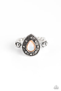 Opera Showcase - Orange and Silver Ring- Paparazzi Accessories