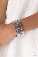 Load image into Gallery viewer, Garden Walls - White and Silver Bracelet- Paparazzi Accessories