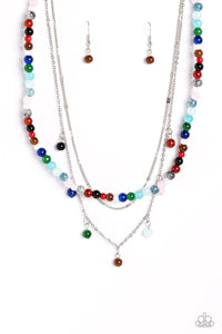 BEAD All About It - Multicolored Silver Necklace- Paparazzi Accessories