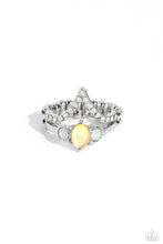 Load image into Gallery viewer, Chevron Celebrity - Yellow and Silver Ring- Paparazzi Accessories
