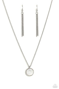 Seize the Sunset - White and Silver Necklace- Paparazzi Accessories