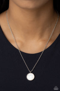 Seize the Sunset - White and Silver Necklace- Paparazzi Accessories