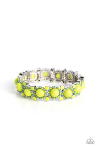 Pop Art Party - Green and Silver Bracelet- Paparazzi Accessories