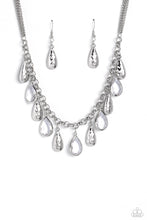 Load image into Gallery viewer, Teardrop Timbre - White and Silver Necklace- Paparazzi Accessories