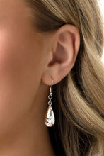 Load image into Gallery viewer, Teardrop Timbre - White and Silver Necklace- Paparazzi Accessories