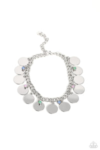 Dreamy Discs - Multicolored Silver Bracelet- Paparazzi Accessories