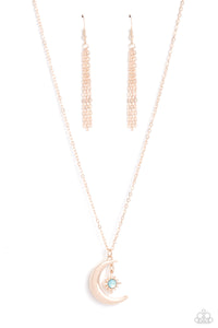 Stellar Sway- Blue and Rose Gold Necklace- Paparazzi Accessories