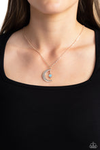 Load image into Gallery viewer, Stellar Sway- Blue and Rose Gold Necklace- Paparazzi Accessories