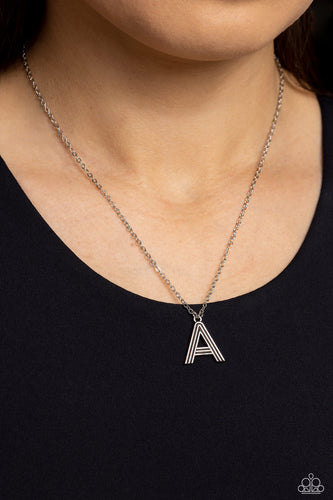 Leave Your Initials - Silver Necklace - Letter A- Paparazzi Accessories