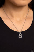Load image into Gallery viewer, Leave Your Initials - Silver Necklace- Letter S- Paparazzi Accessories