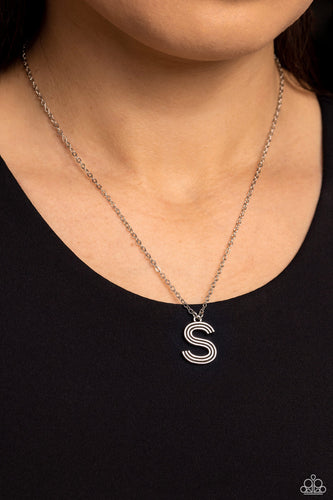 Leave Your Initials - Silver Necklace- Letter S- Paparazzi Accessories