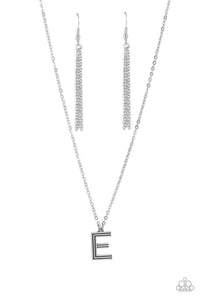 Leave Your Initials - Silver Necklace- Letter E- Paparazzi Accessories
