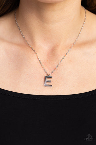 Leave Your Initials - Silver Necklace- Letter E- Paparazzi Accessories