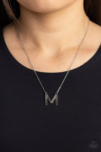 Leave Your Initials - Silver Necklace - Letter M- Paparazzi Accessories