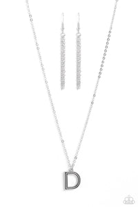 Leave Your Initials - Silver Necklace - Letter D- Paparazzi Accessories