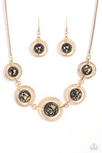 Load image into Gallery viewer, Sophisticated Showcase - Black and Gold Necklace- Paparazzi Accessories