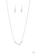 Load image into Gallery viewer, INITIALLY Yours - L - White and Silver Necklace- Paparazzi Accessories