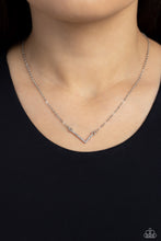 Load image into Gallery viewer, INITIALLY Yours - L - White and Silver Necklace- Paparazzi Accessories