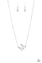 Load image into Gallery viewer, INITIALLY Yours - M - White and Silver Necklace- Paparazzi Accessories