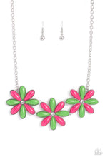 Load image into Gallery viewer, Bodacious Bouquet - Green and Pink Necklace- Paparazzi Accessories