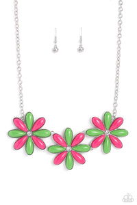 Bodacious Bouquet - Green and Pink Necklace- Paparazzi Accessories