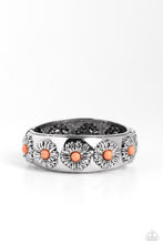 Load image into Gallery viewer, Taking FLORAL - Orange and Silver Bracelet- Paparazzi Accessories