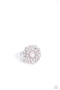 Gatsby Gait - Pink and Silver Ring- Paparazzi Accessories