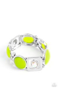 Majestic Mashup - Green and Silver Bracelet- Paparazzi Accessories