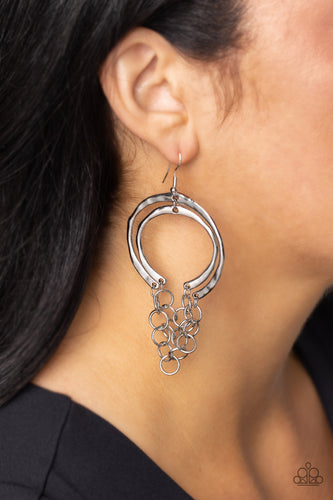 Dont Go CHAINg-ing - Silver Earrings- Paparazzi Accessories