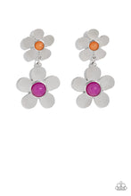 Load image into Gallery viewer, Fashionable Florals - Pink and Silver Earrings- Paparazzi Accessories