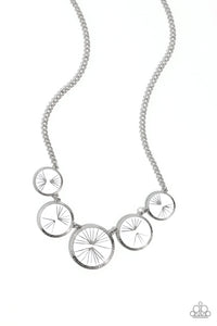 PALM Before the Storm - White and Silver Necklace- Paparazzi Accessories