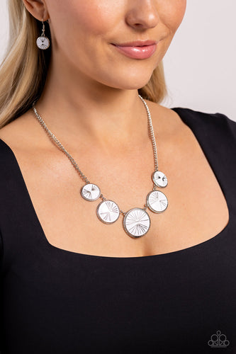 PALM Before the Storm - White and Silver Necklace- Paparazzi Accessories