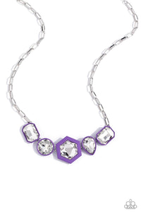 Evolving Elegance - Purple and Silver Necklace- Paparazzi Accessories