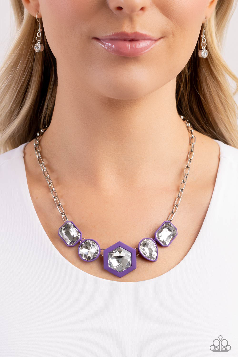 Evolving Elegance - Purple and Silver Necklace- Paparazzi Accessories