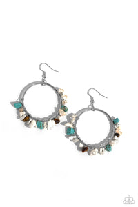 Handcrafted Habitat - White and Silver Earrings- Paparazzi Accessories