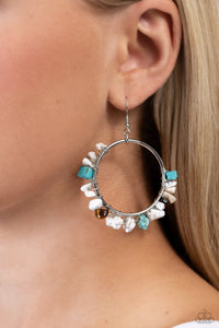 Handcrafted Habitat - White and Silver Earrings- Paparazzi Accessories
