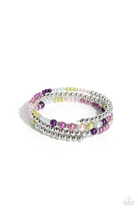 Just SASSING Through - Multicolored Silver Bracelet- Paparazzi Accessories